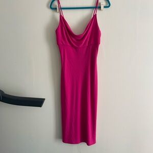 Pink Cache Cowl Neck Slip Dress